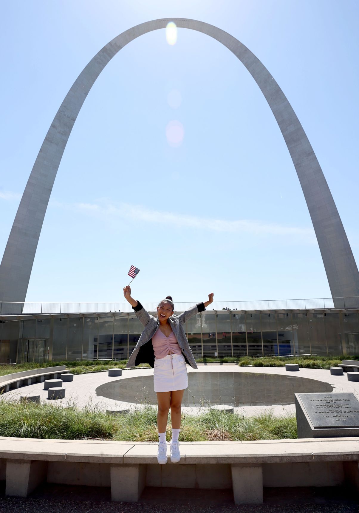 Naturalization ceremony at the Arch for new citizens